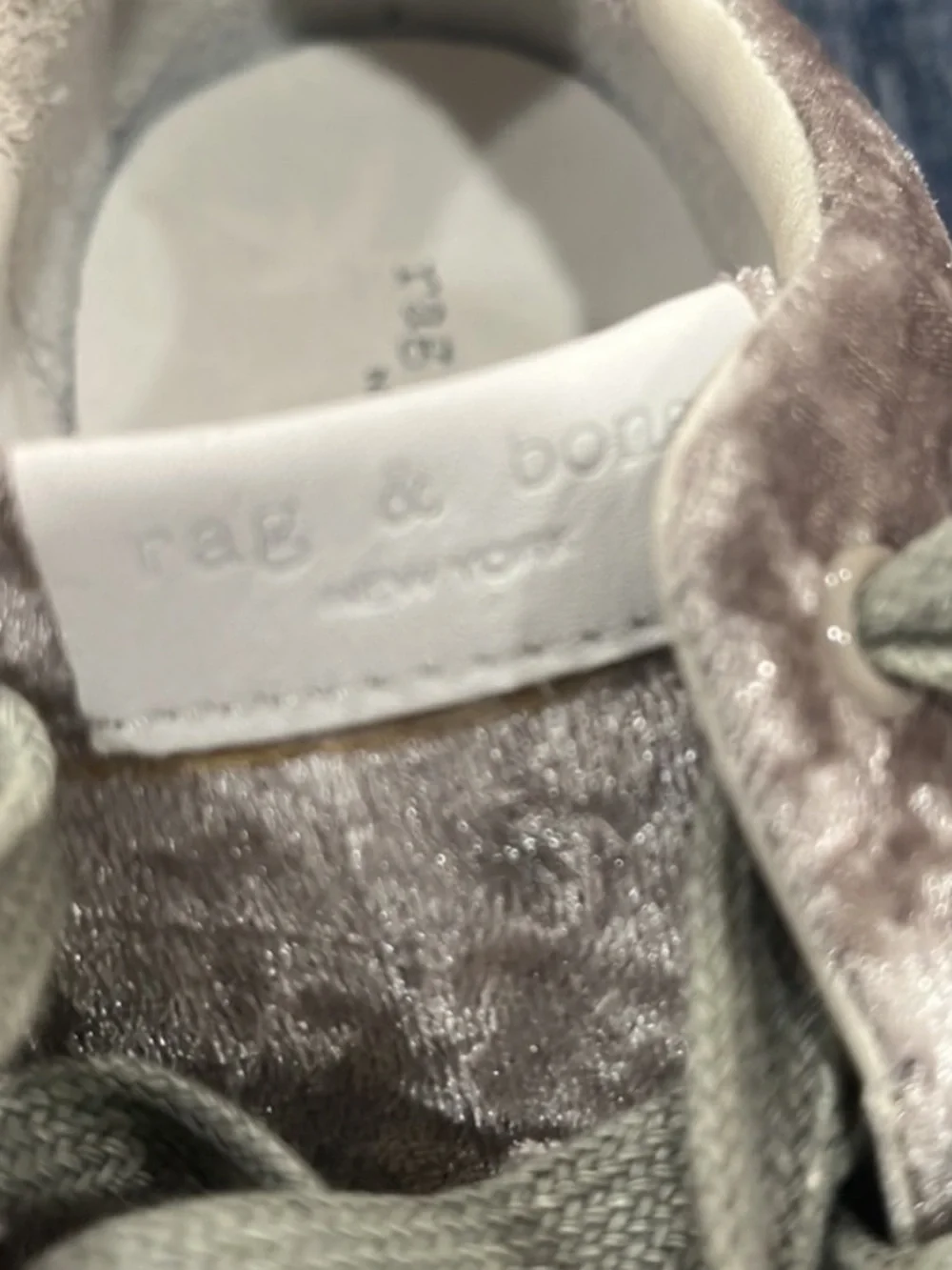 Rag & Bone Crusher Dove Velvet Classic Sneakers, Size 10, New without Tag